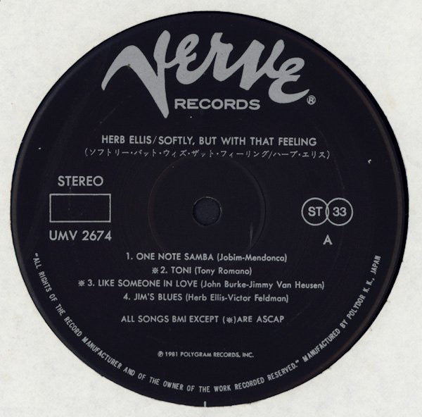 Herb Ellis : Softly... But With That Feeling (LP, Album, RE)