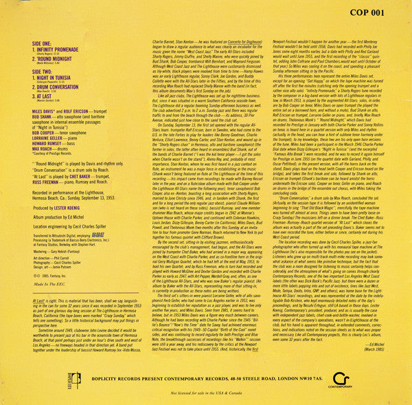 Miles Davis And The Lighthouse All-Stars ~ At Last! (Vinyl) - Djungel & Jazz