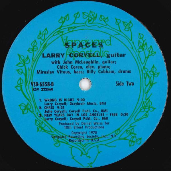 Larry Coryell ~ Spaces (Vinyl) - Djungel & Jazz