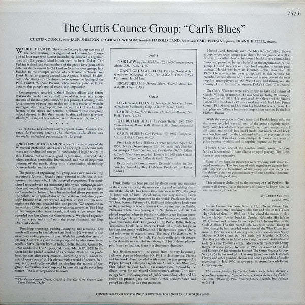 The Curtis Counce Group : Carl's Blues (LP, Album, RE, SLM)