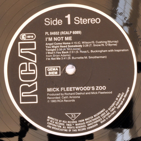 Mick Fleetwood's Zoo ~ I'm Not Me (Vinyl) - Djungel & Jazz