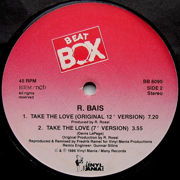 Romano Bais ~ Take The Love (A Swedish Beat Box Remix) (Vinyl) - Djungel & Jazz
