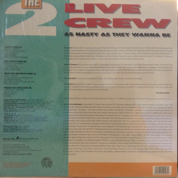 The 2 Live Crew ~ As Nasty As They Wanna Be (Vinyl) - Djungel & Jazz