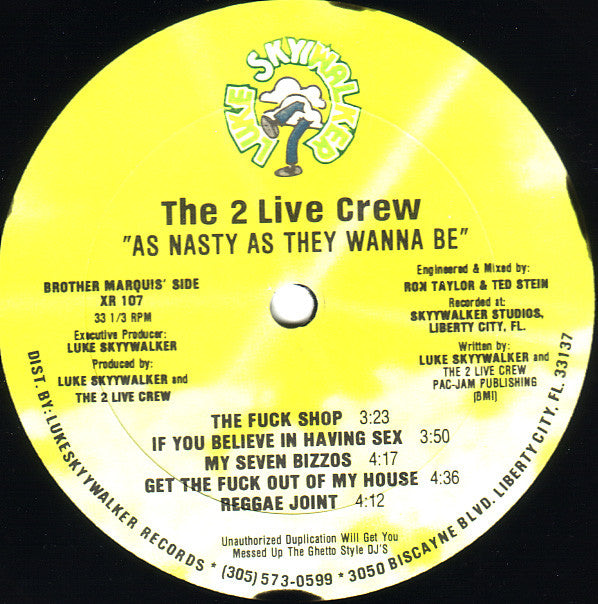 The 2 Live Crew ~ As Nasty As They Wanna Be (Vinyl) - Djungel & Jazz