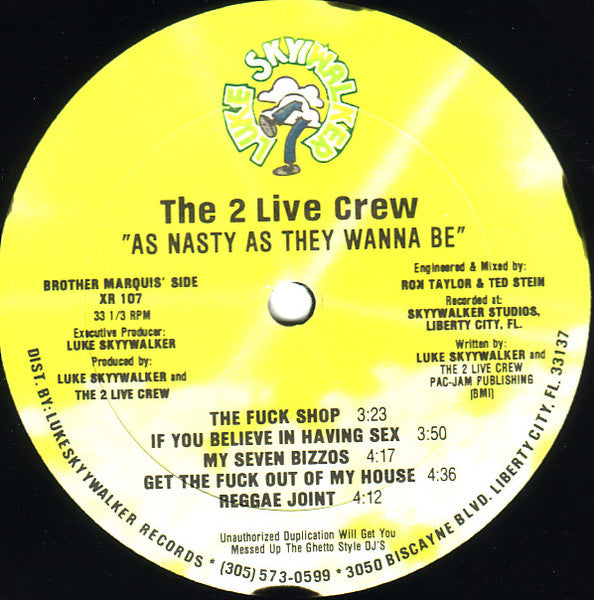 The 2 Live Crew ~ As Nasty As They Wanna Be (Vinyl) - Djungel & Jazz