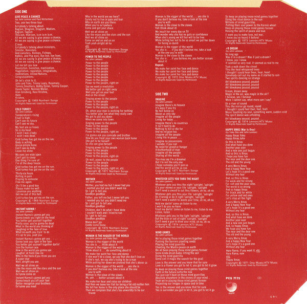 Lennon*, Plastic Ono Band* : Shaved Fish (LP, Album, Comp, '-1)