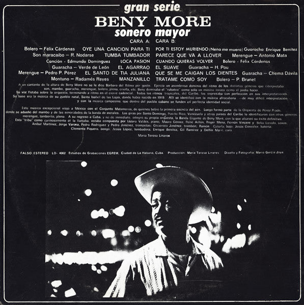 Beny Moré : Gran Serie Beny Moré Sonero Mayor Vol. IX (LP, Comp)