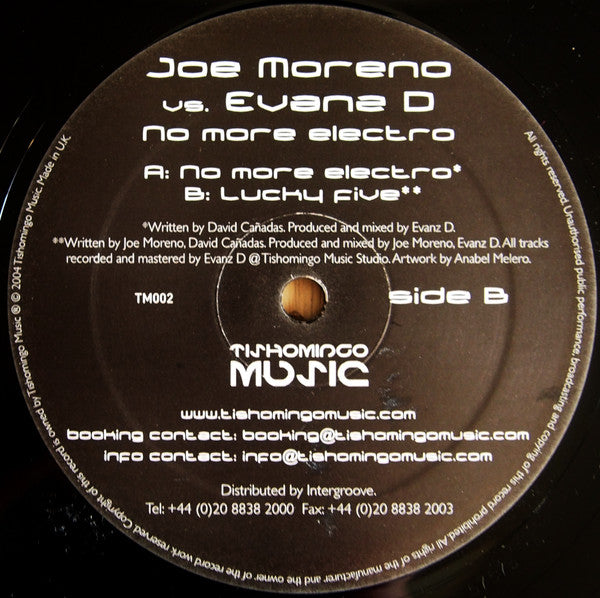 Joe Moreno vs. Evanz D ~ No More Electro (Vinyl) - Djungel & Jazz