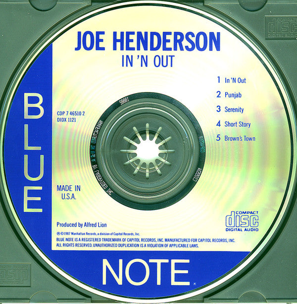 Joe Henderson ~ In 'N Out (Vinyl) - Djungel & Jazz