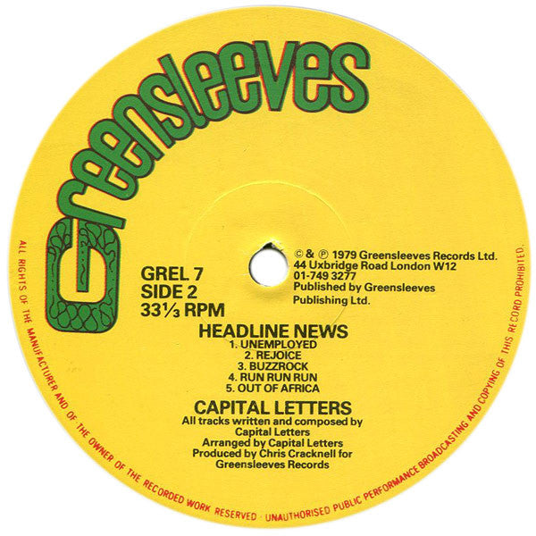 Capital Letters : Headline News (LP, Album)