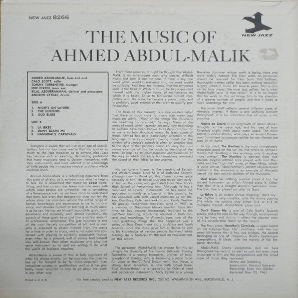 Ahmed Abdul-Malik ~ The Music Of Ahmed Abdul-Malik (Vinyl) - Djungel & Jazz