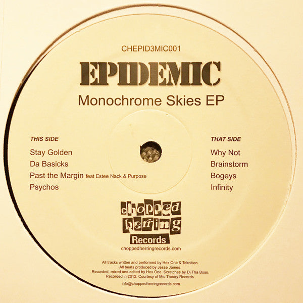 Epidemic (14) : Monochrome Skies EP (12", EP, Ltd)