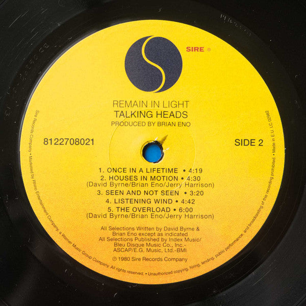 Talking Heads ~ Remain In Light (Vinyl) - Djungel & Jazz