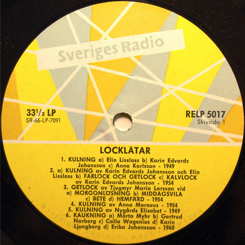 Various ~ Locklåtar Och Musik På Horn Och Pipa / Ancient Swedish Pastoral Music (Vinyl) - Djungel & Jazz