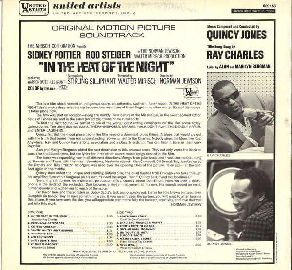Quincy Jones : In The Heat Of The Night: Original Motion Picture Soundtrack (LP, Album)