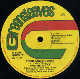 Wayne Wade / Bunny Lie Lie : Poor And Humble / Babylonian  (12")