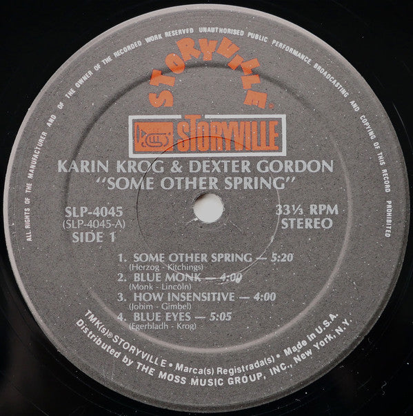 Karin Krog & Dexter Gordon ~ Some Other Spring (Vinyl) - Djungel & Jazz