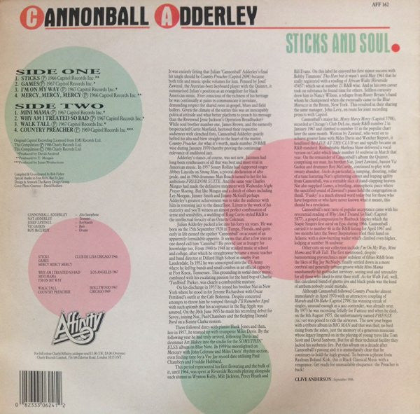 Cannonball Adderley ~ Sticks And Soul (Vinyl) - Djungel & Jazz
