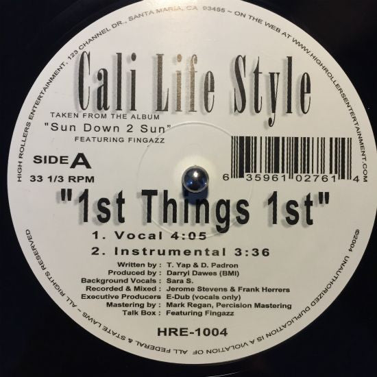 Cali Life Style : 1st Thangs 1st (12")