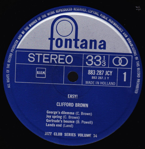 Clifford Brown ~ Easy (Vinyl) - Djungel & Jazz