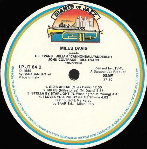 Miles Davis ~ Miles Davis 1957-1958 Meets Gil Evans, Julian "Cannonball" Adderley, John Coltrane, Bill Evans (Vinyl) - Djungel & Jazz