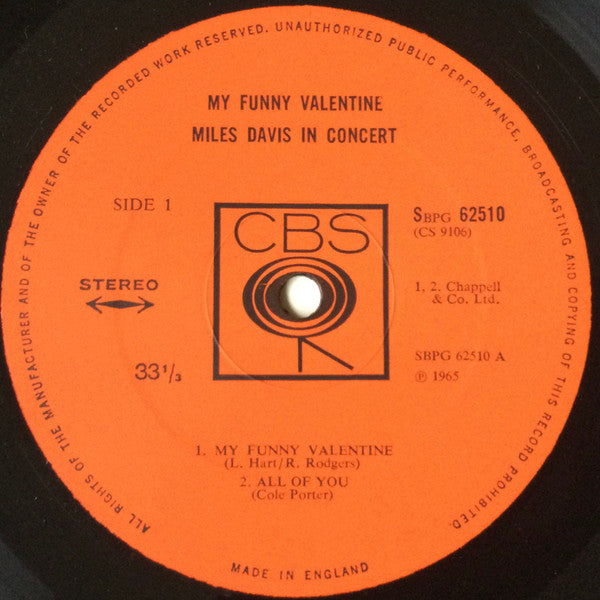 Miles Davis ~ My Funny Valentine - Miles Davis In Concert (Vinyl) - Djungel & Jazz