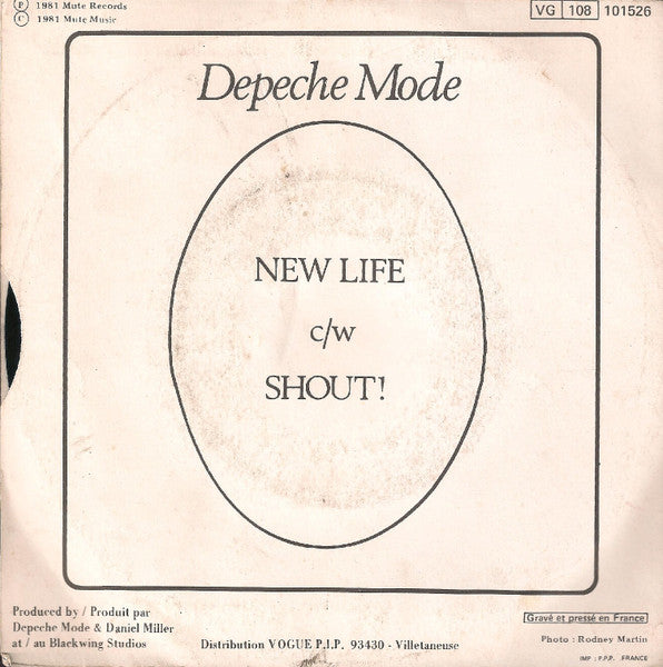 Depeche Mode : New Life / Shout! (7", Single)