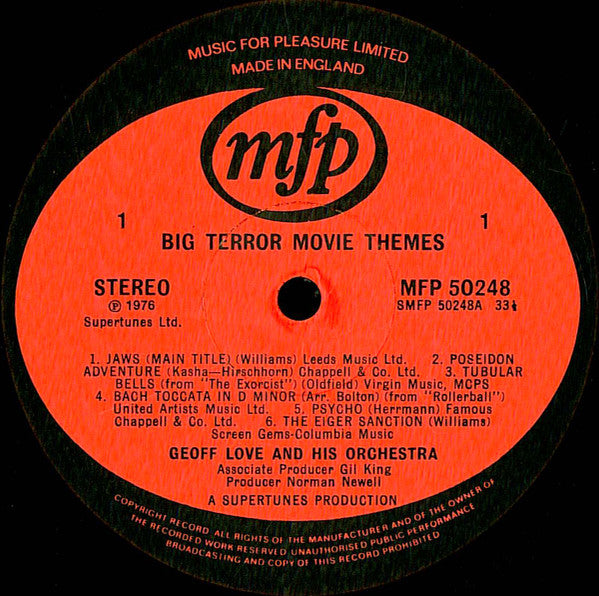 Geoff Love And His Orchestra ~ Big Terror Movie Themes (Vinyl) - Djungel & Jazz