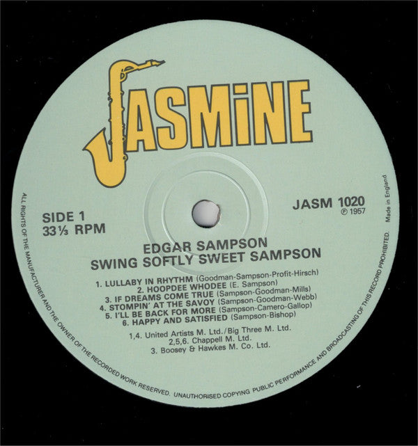 Edgar Sampson And His Orchestra : Swing Softly Sweet Sampson (LP, Album, RE)