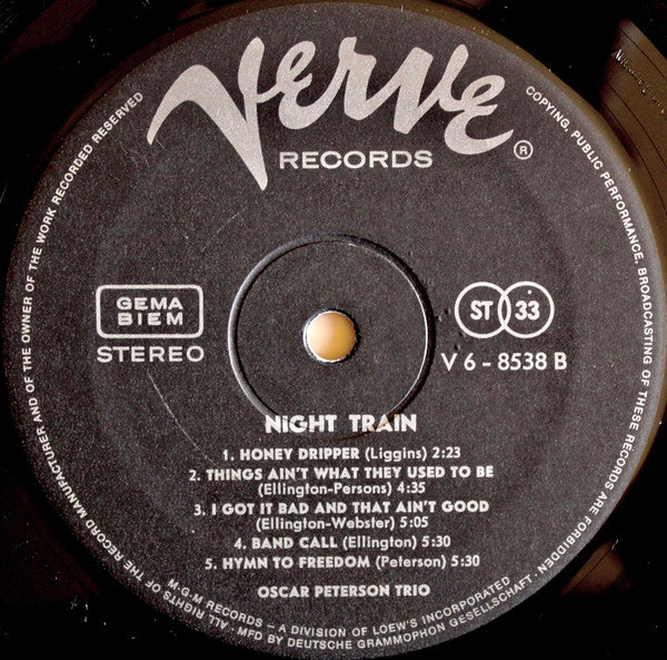 The Oscar Peterson Trio ~ Night Train (Vinyl) - Djungel & Jazz