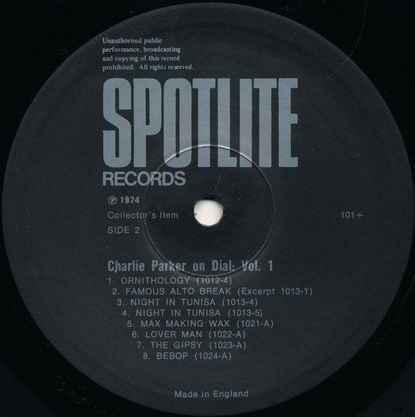 Charlie Parker : Charlie Parker On Dial Volume 1 (LP, Comp, Mono, RP)