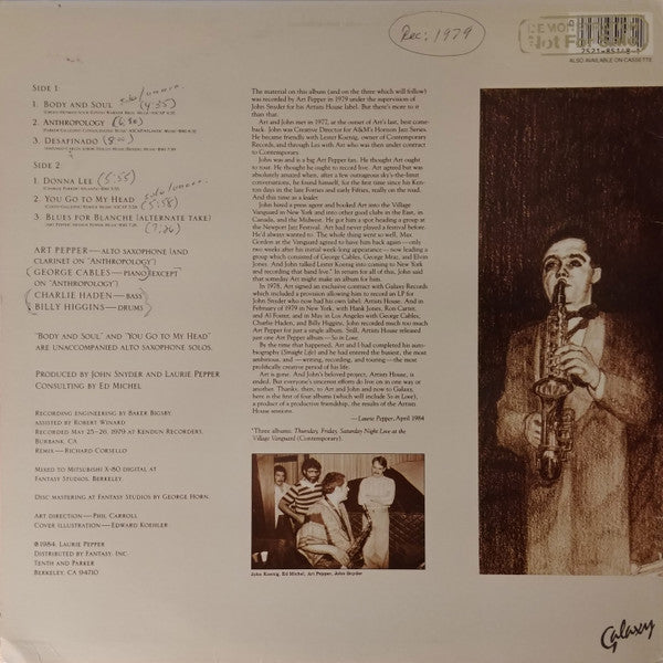 Art Pepper : Artworks (LP, Album, Pit)
