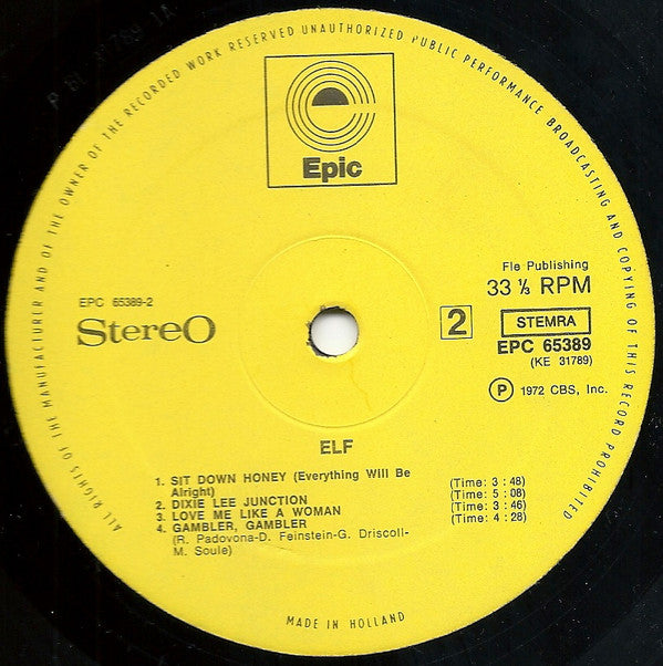 Elf (3) : Elf (LP, Album)