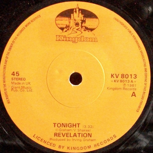 Revelation (8) : Tonight (7", Single)