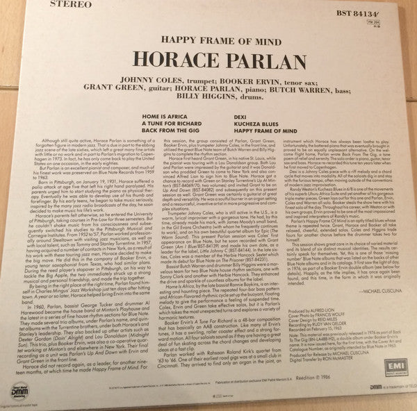 Horace Parlan ~ Happy Frame Of Mind (Vinyl) - Djungel & Jazz