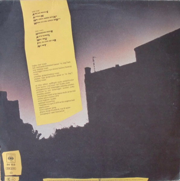 Nina Hagen Band ~ Unbehagen (Vinyl) - Djungel & Jazz