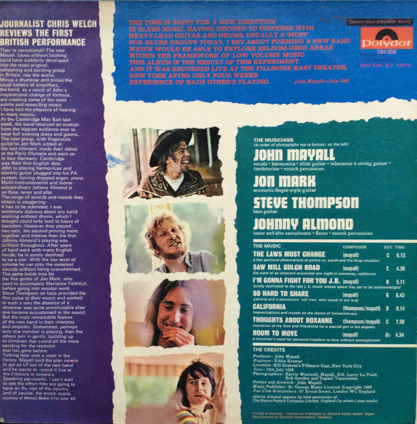 John Mayall ~ The Turning Point (Vinyl) - Djungel & Jazz