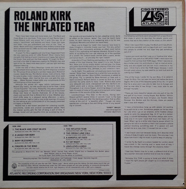 Roland Kirk : The Inflated Tear (LP, Album)