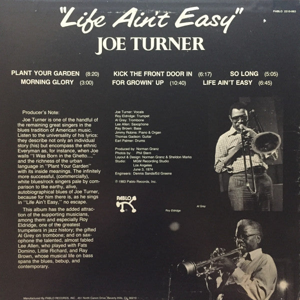 Joe Turner ~ "Life Ain&#039;t Easy" (Vinyl) - Djungel & Jazz