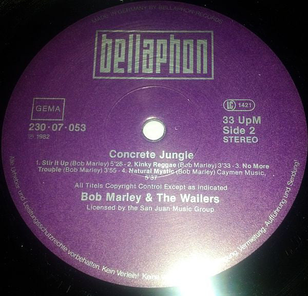 Bob Marley & The Wailers : Concrete Jungle (LP, Comp)