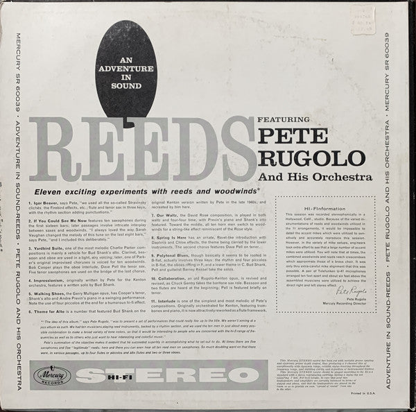 Pete Rugolo And His Orchestra ~ An Adventure In Sound-Reeds (Vinyl) - Djungel & Jazz