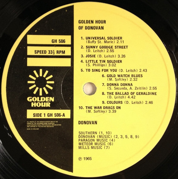 Donovan ~ Golden Hour Of Donovan (Vinyl) - Djungel & Jazz