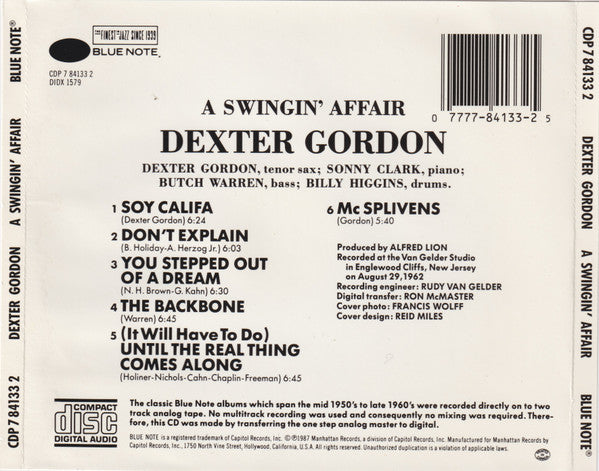 Dexter Gordon ~ A Swingin' Affair (Vinyl) - Djungel & Jazz