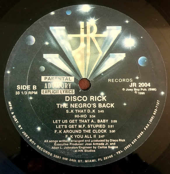 Disco Rick ~ The Negro's Back (Vinyl) - Djungel & Jazz