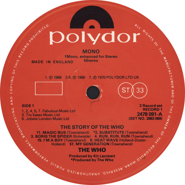 The Who ~ The Story Of The Who (Vinyl) - Djungel & Jazz