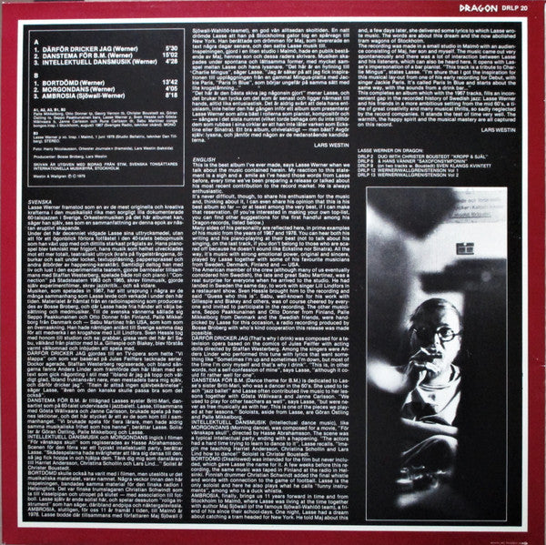 Lasse Werner & Hans Vänner ~ Därför Dricker Jag = That's Why I Drink! (Vinyl) - Djungel & Jazz