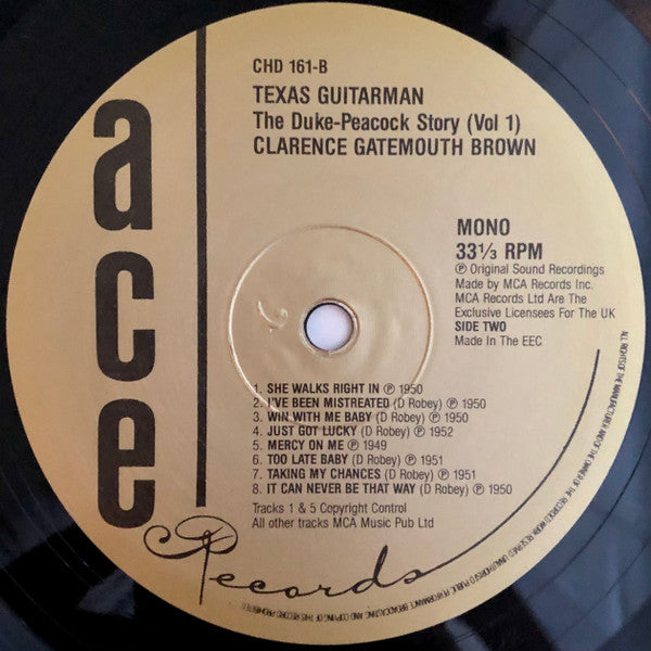 Gatemouth Brown* : The Duke Peacock Story Vol. 1 (LP, Comp, Mono)