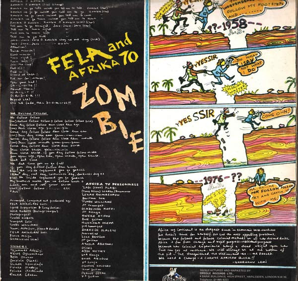 Fela Kuti And Africa 70 : Zombie (LP)