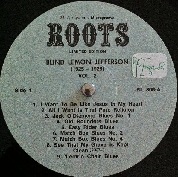 Blind Lemon Jefferson ~ Volume 2 (1925-1929) (Vinyl) - Djungel & Jazz