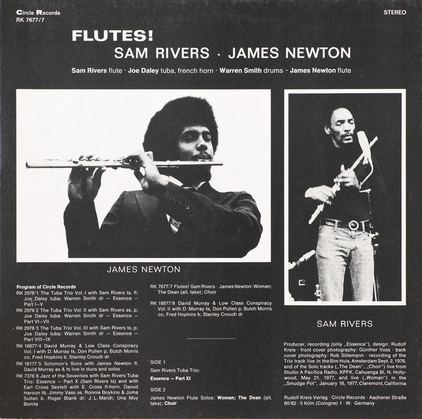 Sam Rivers Tuba Trio* · James Newton (2) : Flutes! (LP)